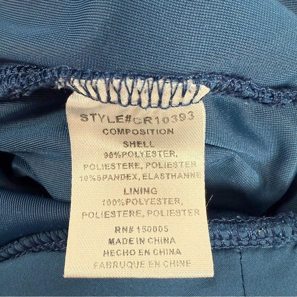 NSR  Anthropologie Dora Velvet Strapless Jumpsuit M  Blue Cropped Wide Leg *read - Picture 12 of 13